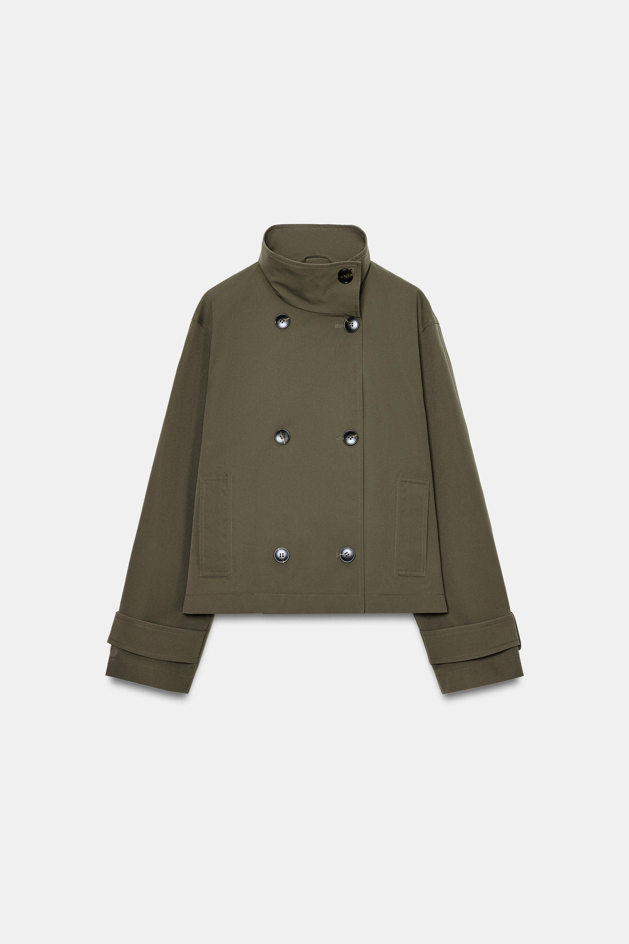 DOUBLE BREASTED SHORT TRENCH COAT